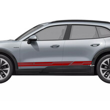 Pegatina de vinilo con rayas de estilo cibernético para paneles laterales para Porsche Cayenne Eléctrico_2