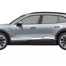 Pegatina de vinilo con rayas de estilo cibernético para paneles laterales para Porsche Cayenne Eléctrico_3