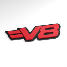 Emblema acrílico 3D de barra partida V8_3