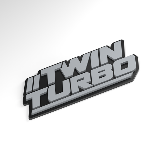 Insignia 3D de Acrílico Doble Turbo Doble Corte_1