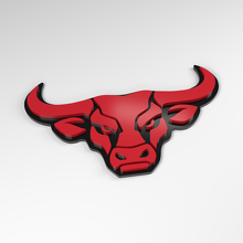 Insignia acrílica 3D Bull Wide Horns_3