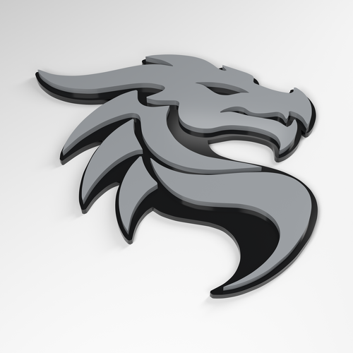 Emblema acrílico 3D curva en S Dragon