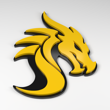 Emblema acrílico 3D curva en S Dragon_2