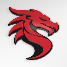 Emblema acrílico 3D curva en S Dragon_3