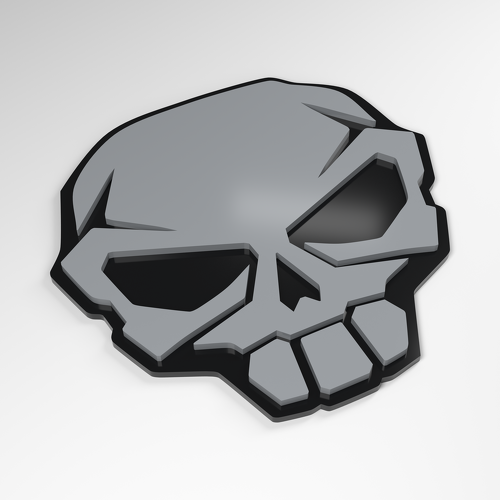 Insignia 3D Acrílica para Máscara Skull Track_1