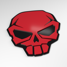 Insignia 3D Acrílica para Máscara Skull Track_3