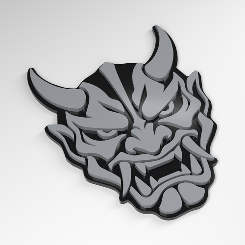 Insignia Acrílica 3D Máscara Hannya Street