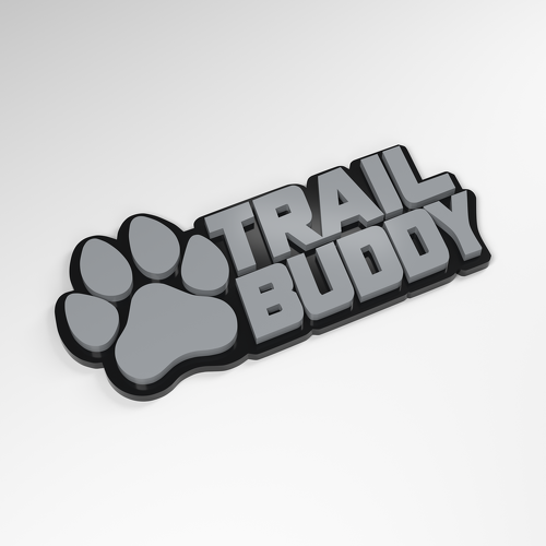 Placa acrílica 3D Trail Buddy Paw_1