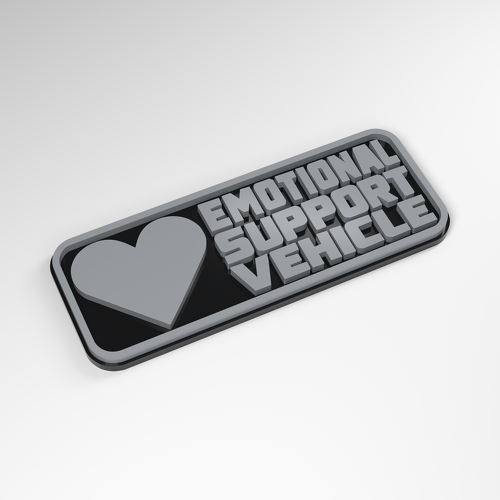 Insignia acrílica 3D de vehículo de apoyo emocional_1