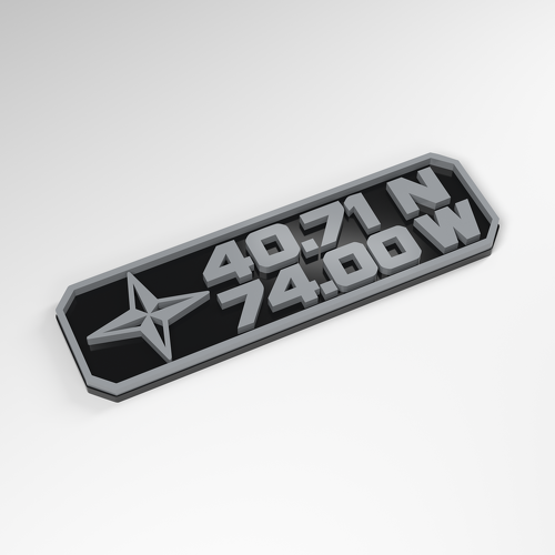 Distintivo 3D de Acrílico con Coordenadas Personalizadas