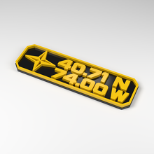 Distintivo 3D de Acrílico con Coordenadas Personalizadas_2