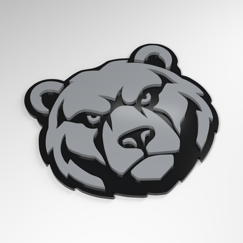 Placa para coche acrílica 3D Grizzly Bear