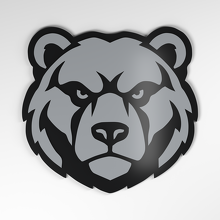 Placa para coche acrílica 3D Grizzly Bear_4