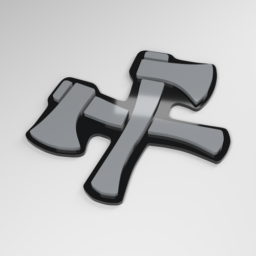 Emblema de Coche Acrílico 3D Ejes Cruzados_1