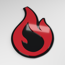 Emblema de Coche Acrílico 3D Flame_3