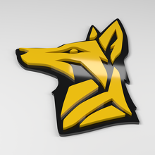 Insignia de Coche Acrílica 3D Coyote_2