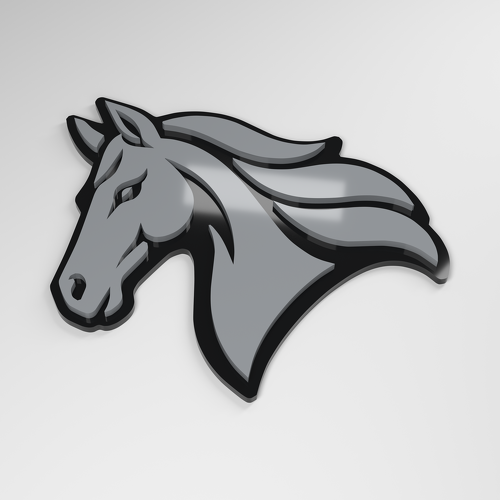 Emblema para Coche en Acrílico 3D de Caballo_1
