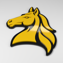 Emblema para Coche en Acrílico 3D de Caballo_2