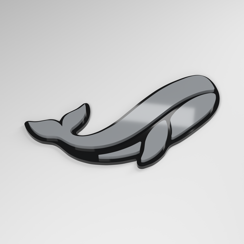 Placa para coche de acrílico 3D Whale_1