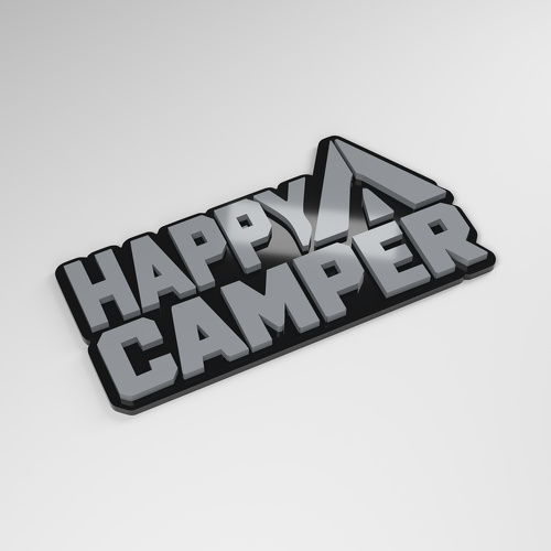 Placa de Coche 3D Acrílica Happy Camper_1