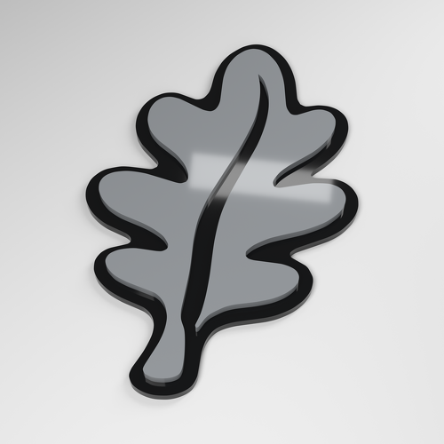 Insignia de Coche Acrílica 3D Hoja de Roble