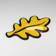 Insignia de Coche Acrílica 3D Hoja de Roble_2