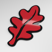 Insignia de Coche Acrílica 3D Hoja de Roble_3
