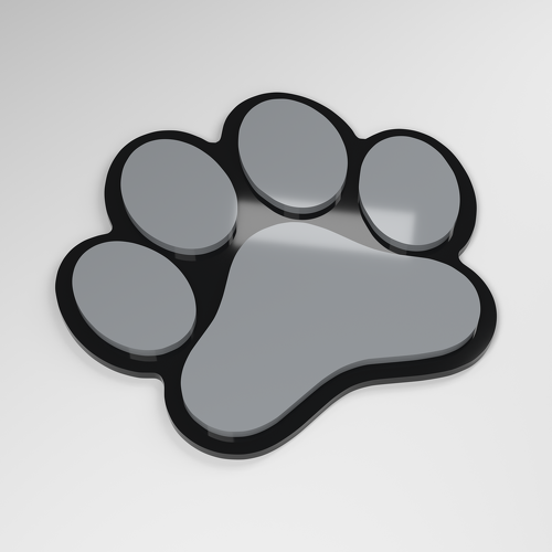 Insignia para coche de acrílico 3D con huella de perro