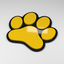 Insignia para coche de acrílico 3D con huella de perro_2