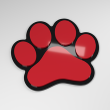 Insignia para coche de acrílico 3D con huella de perro_3