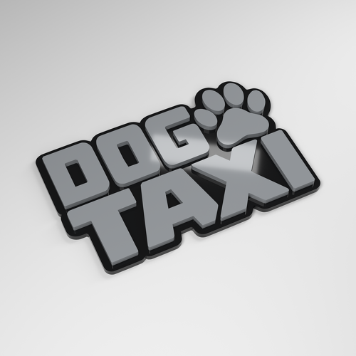 Placa para coche de acrílico 3D Dog Taxi_1