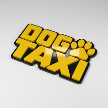 Placa para coche de acrílico 3D Dog Taxi_2