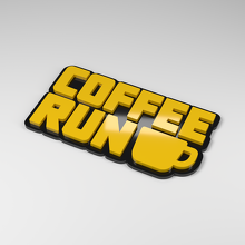 Insignia de Coche Acrílico 3D Coffee Run_2