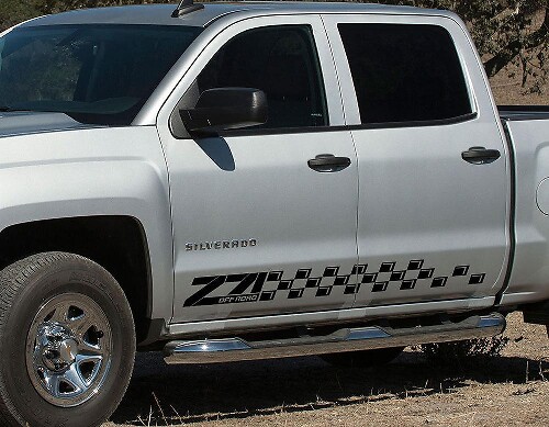 Pegatina vinilo lateral de puerta estilo ajedrezado para Chevrolet Silverado