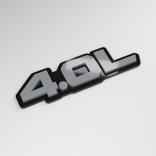 Placa de coche acrílica 3D 4.0L_1