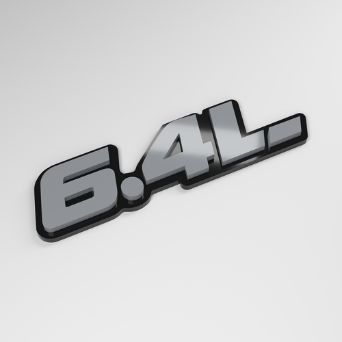 Emblema de coche acrílico 3D 6.4L_1