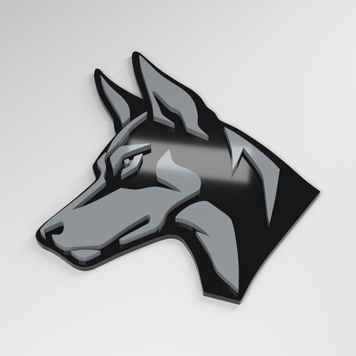 Placa de coche acrílica 3D Doberman_1