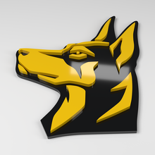 Placa de coche acrílica 3D Doberman_2