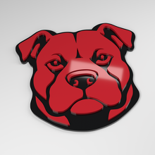 Emblema para coche acrílico 3D Pit Bull_3