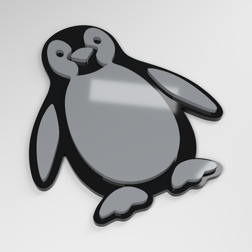 Emblema de coche de acrílico 3D Penguin_1