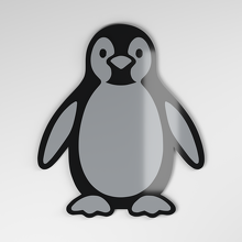 Emblema de coche de acrílico 3D Penguin_4
