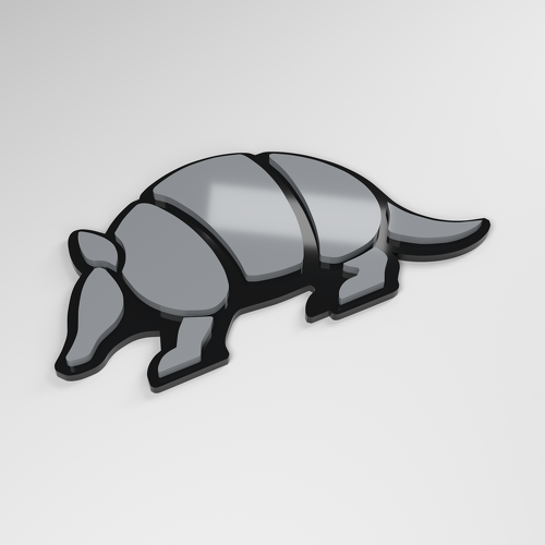 Placa para coche de acrílico 3D Armadillo_1