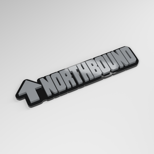 Emblema de coche acrílico 3D dirección norte_1