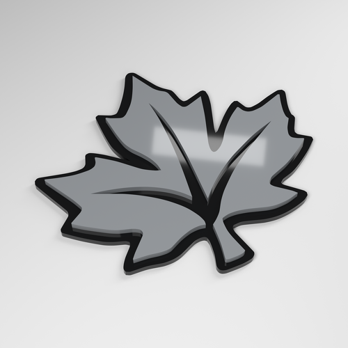 Emblema de coche acrílico 3D Hoja de arce_1