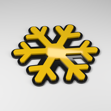 Insignia de coche acrílica 3D con copo de nieve_2