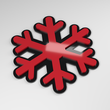 Insignia de coche acrílica 3D con copo de nieve_3