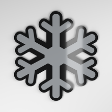 Insignia de coche acrílica 3D con copo de nieve_4