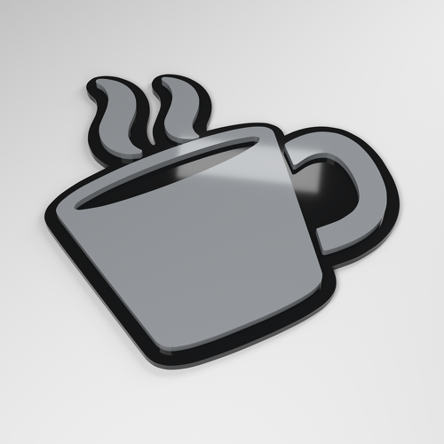 Placa de Coche Acrílica 3D Taza de Café