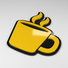 Placa de Coche Acrílica 3D Taza de Café_2