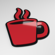Placa de Coche Acrílica 3D Taza de Café_3